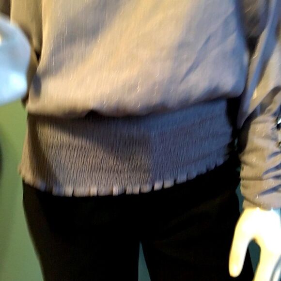 Grey metallic lavender Chiffon 2 in 1 Blouse - Picture 7 of 14